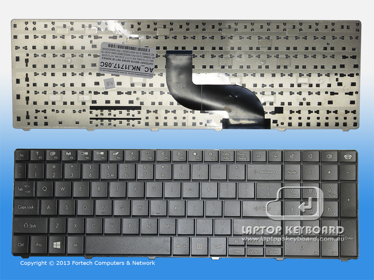 GATEWAY NE (NE51B, NE56R, NB71B) SERIES US KEYBOARD NK.I1717.05C - Click Image to Close